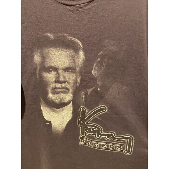Kenny Rodgers Shirt  Vintage 90s Music Concert Folk Tultek Large Retro Purple - Picture 5 of 8